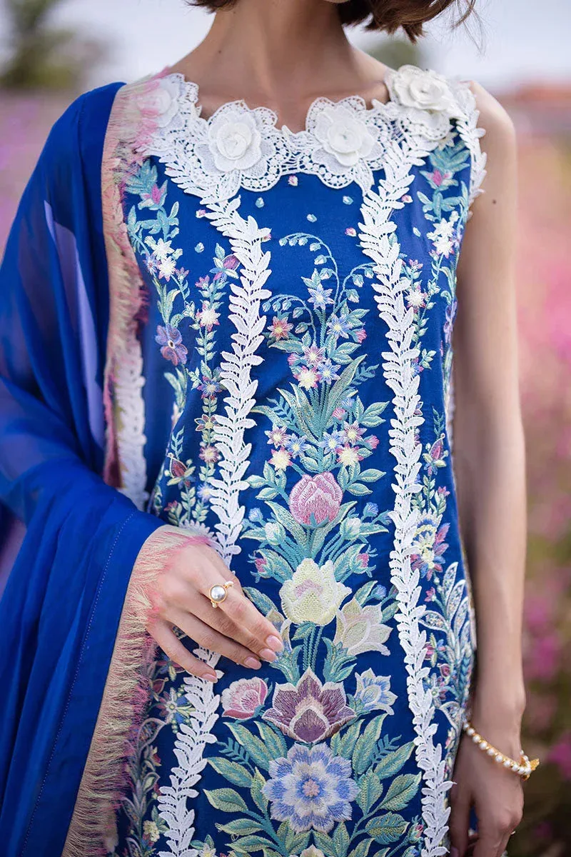 Mushq Hemline The Secret Garden Blue Silk – view 5 – Poshaq
