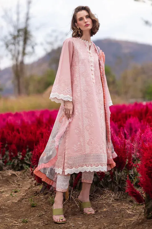 Mushq Hemline The Secret Garden Coral Chiffon – view 1 – Poshaq