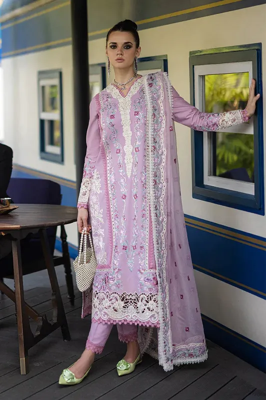 Mushq Orient Express Luxury Lawn Pink Lawn – view 1 – Poshaq
