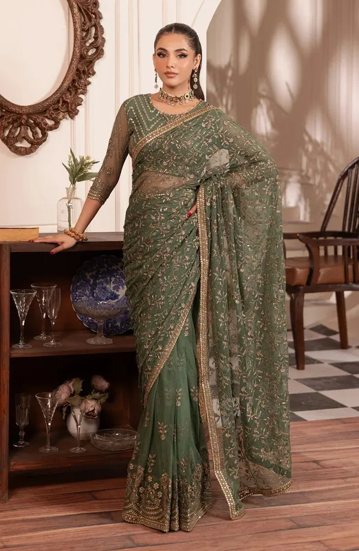 Zarif Inayat Wedding Formals Raw Silk – view 1 – Poshaq