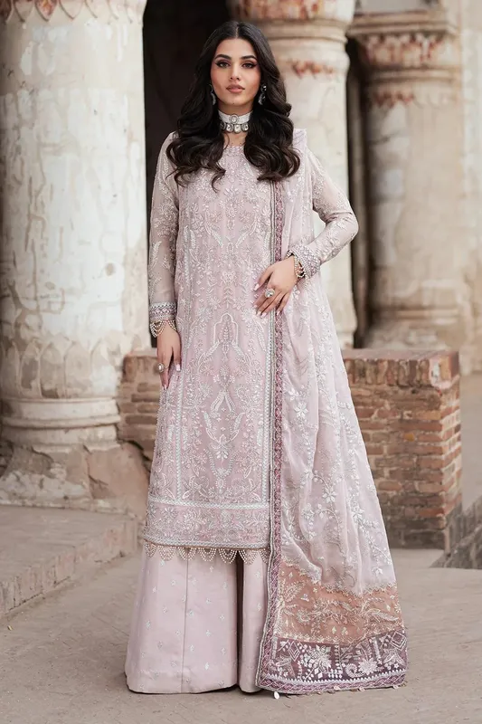 Zarif Shehnai Luxury Wedding Edit Peach Raw Silk – view 1 – Poshaq