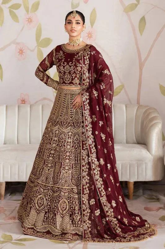 Zarif Shehnai Luxury Wedding Edit Peach Raw Silk – view 1 – Poshaq