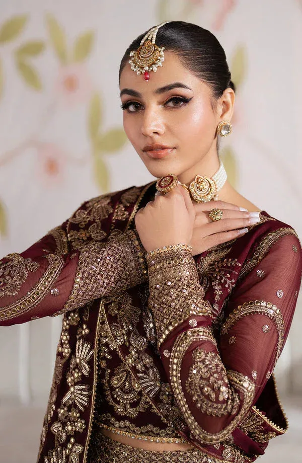 Zarif Shehnai Luxury Wedding Edit Peach Raw Silk – view 3 – Poshaq
