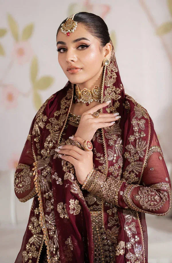 Zarif Shehnai Luxury Wedding Edit Peach Raw Silk – view 4 – Poshaq