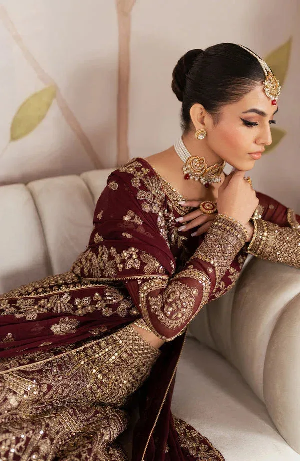 Zarif Shehnai Luxury Wedding Edit Peach Raw Silk – view 5 – Poshaq