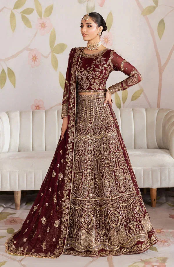 Zarif Shehnai Luxury Wedding Edit Peach Raw Silk – view 6 – Poshaq