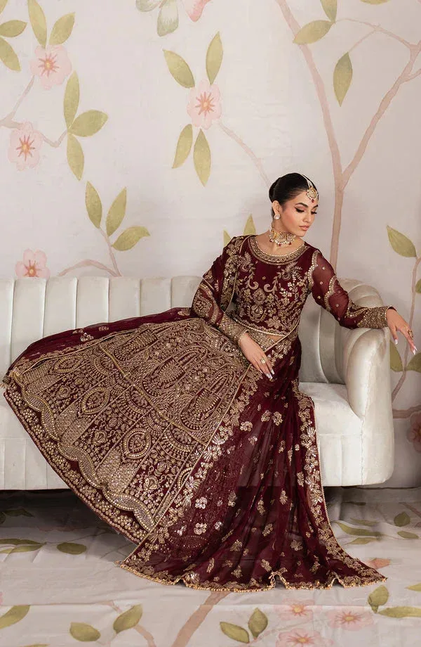Zarif Shehnai Luxury Wedding Edit Peach Raw Silk – view 7 – Poshaq