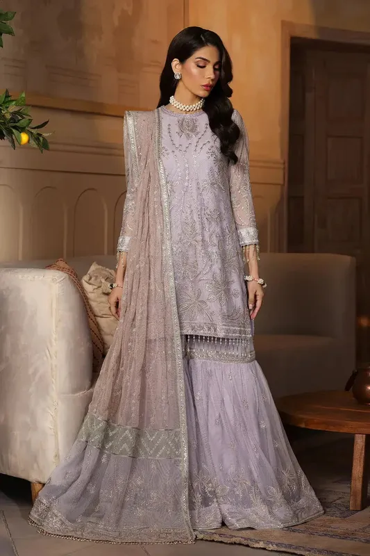 Zarif Nauroz Festive Formals Lilac Net – view 1 – Poshaq