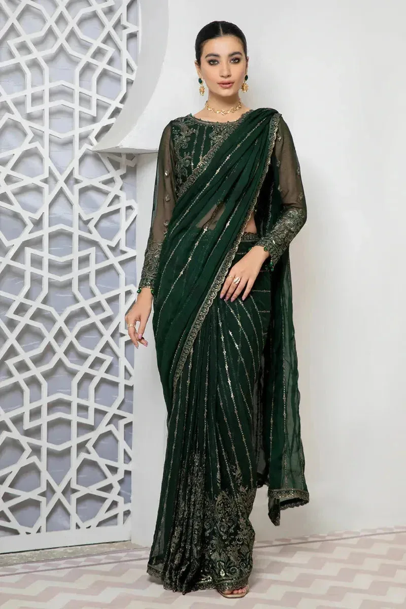 Zarif Pareesia collection 2022 Green Raw Silk – view 2 – Poshaq