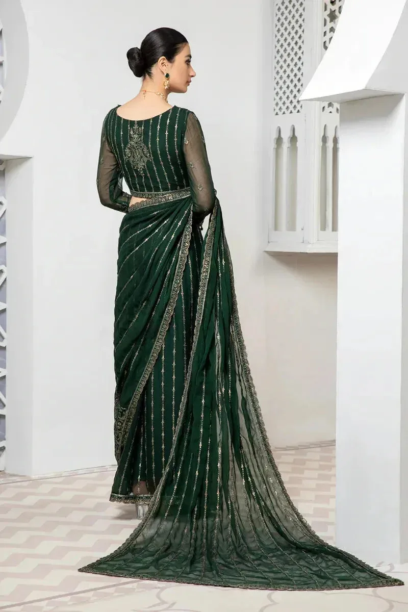 Zarif Pareesia collection 2022 Green Raw Silk – view 3 – Poshaq