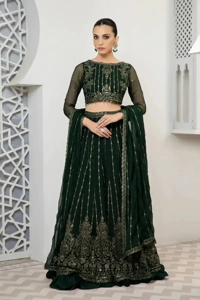 Zarif Pareesia collection 2022 Green Raw Silk – view 4 – Poshaq