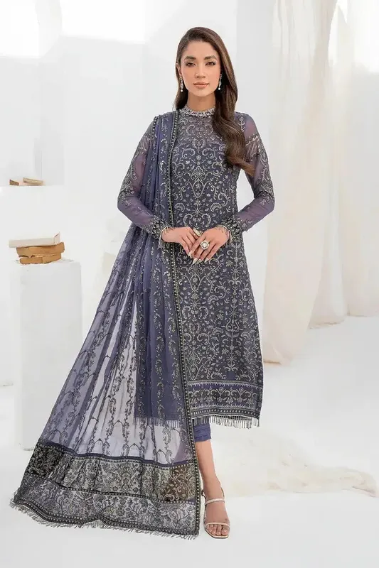 Zarif LA CELESTE LUXURY Formals Black Raw Silk – view 1 – Poshaq