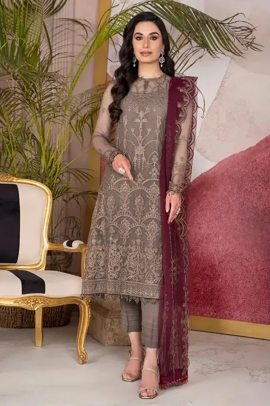 Zarif Afreen Formals Raw Silk – view 1 – Poshaq