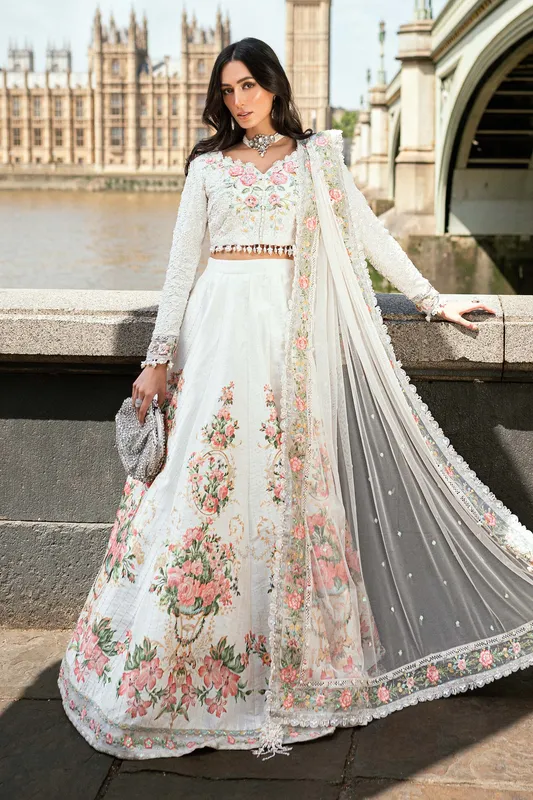Maria B White Raw Silk – view 1 – Poshaq