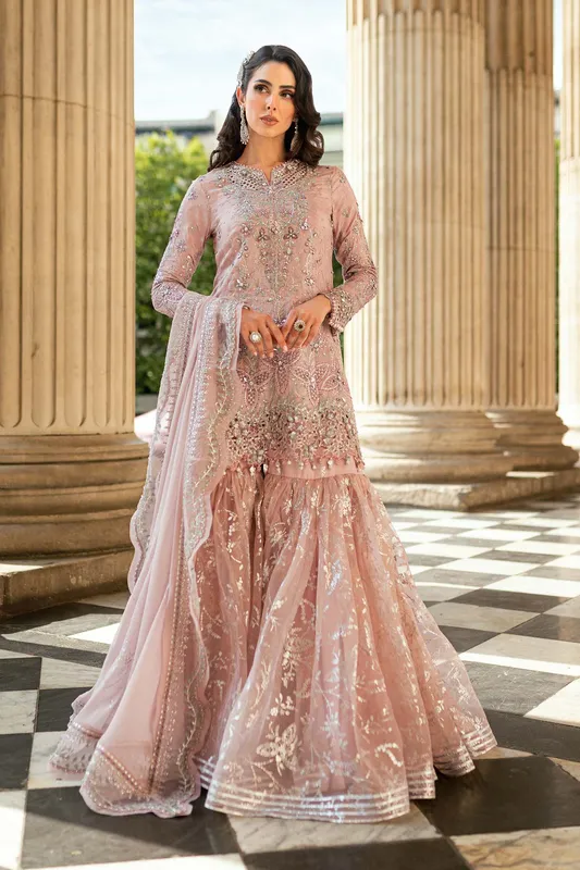 Maria B Pink Raw Silk – view 1 – Poshaq