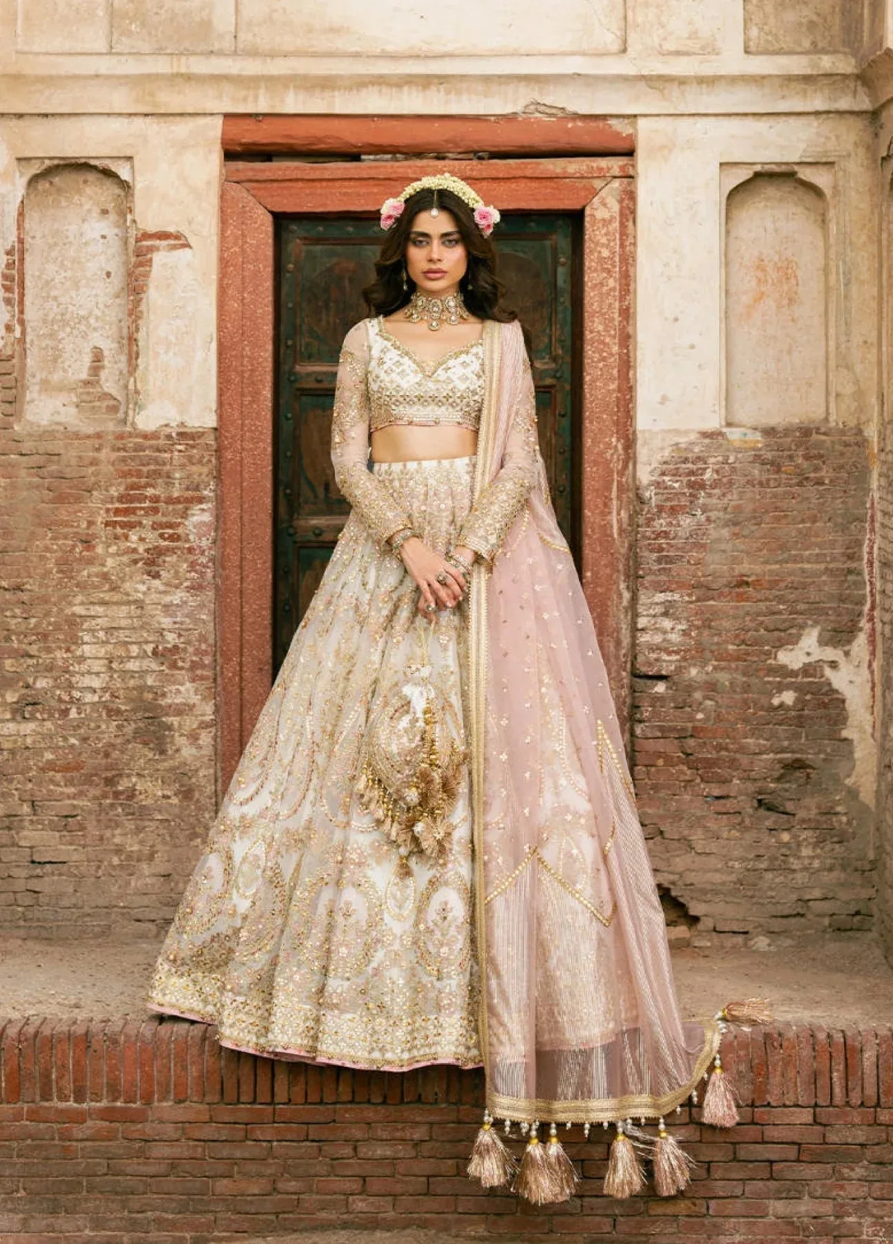 MNR Zarlish Festive 25 White Organza – view 1 – Poshaq