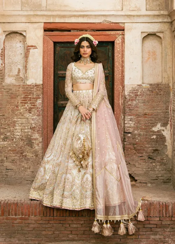 MNR Zarlish Festive 25 White Organza – view 1 – Poshaq