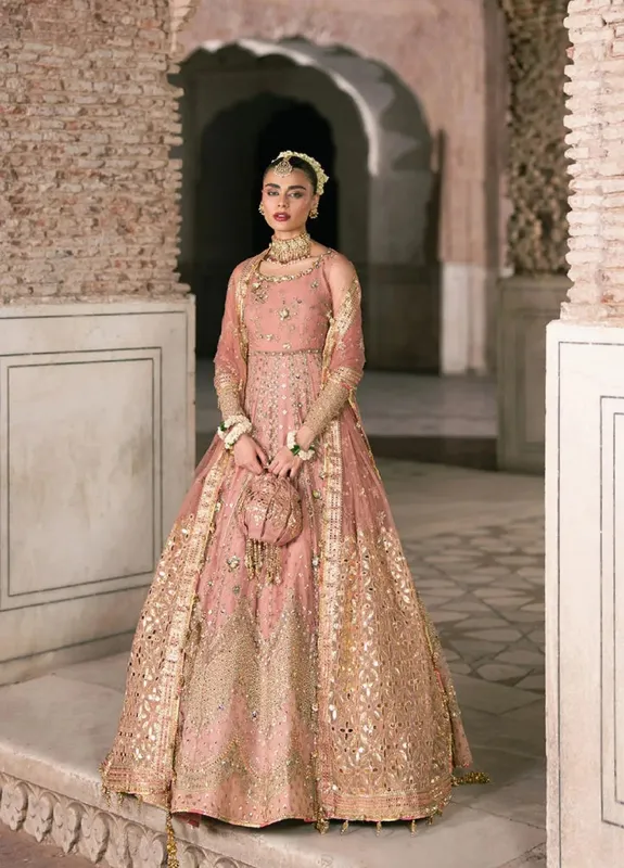MNR Zarlish Festive 25 Rose Pink Net – view 1 – Poshaq