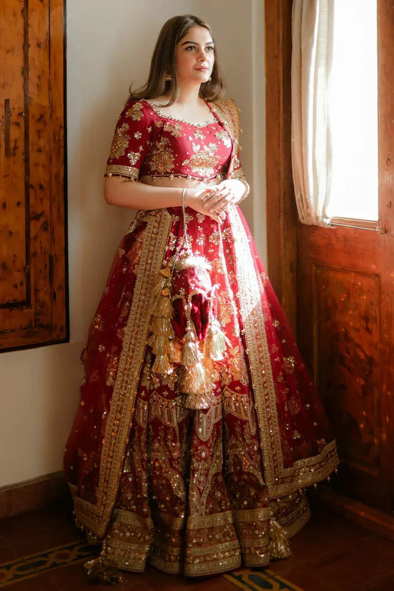 MNR Zarlish Festive 25 Red Raw Silk – view 1 – Poshaq