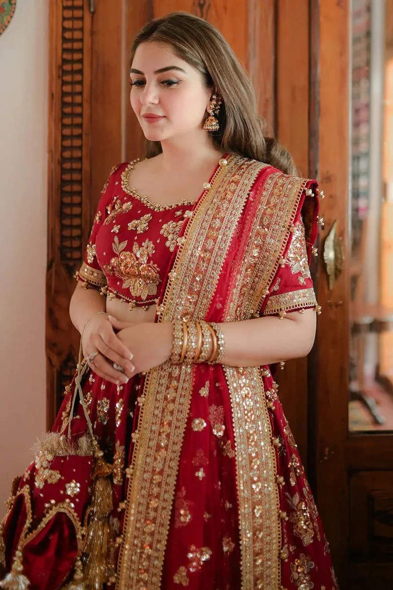 MNR Zarlish Festive 25 Red Raw Silk – view 3 – Poshaq