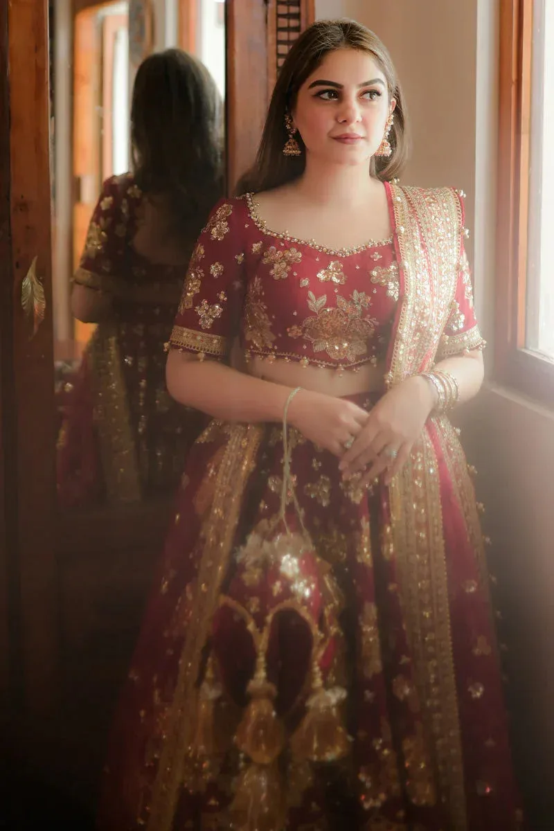 MNR Zarlish Festive 25 Red Raw Silk – view 4 – Poshaq