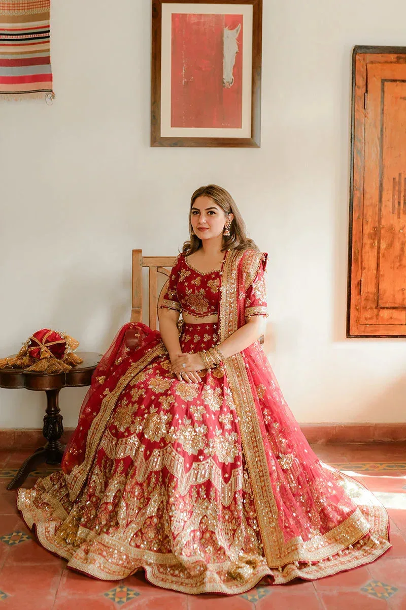 MNR Zarlish Festive 25 Red Raw Silk – view 6 – Poshaq