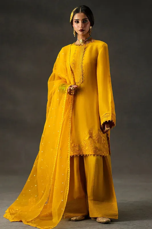 MNR Baano Summer Festive 25 Mustard Silk – view 1 – Poshaq