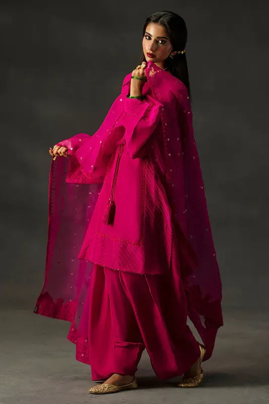 MNR Baano Summer Festive 25 hot pink Silk – view 1 – Poshaq