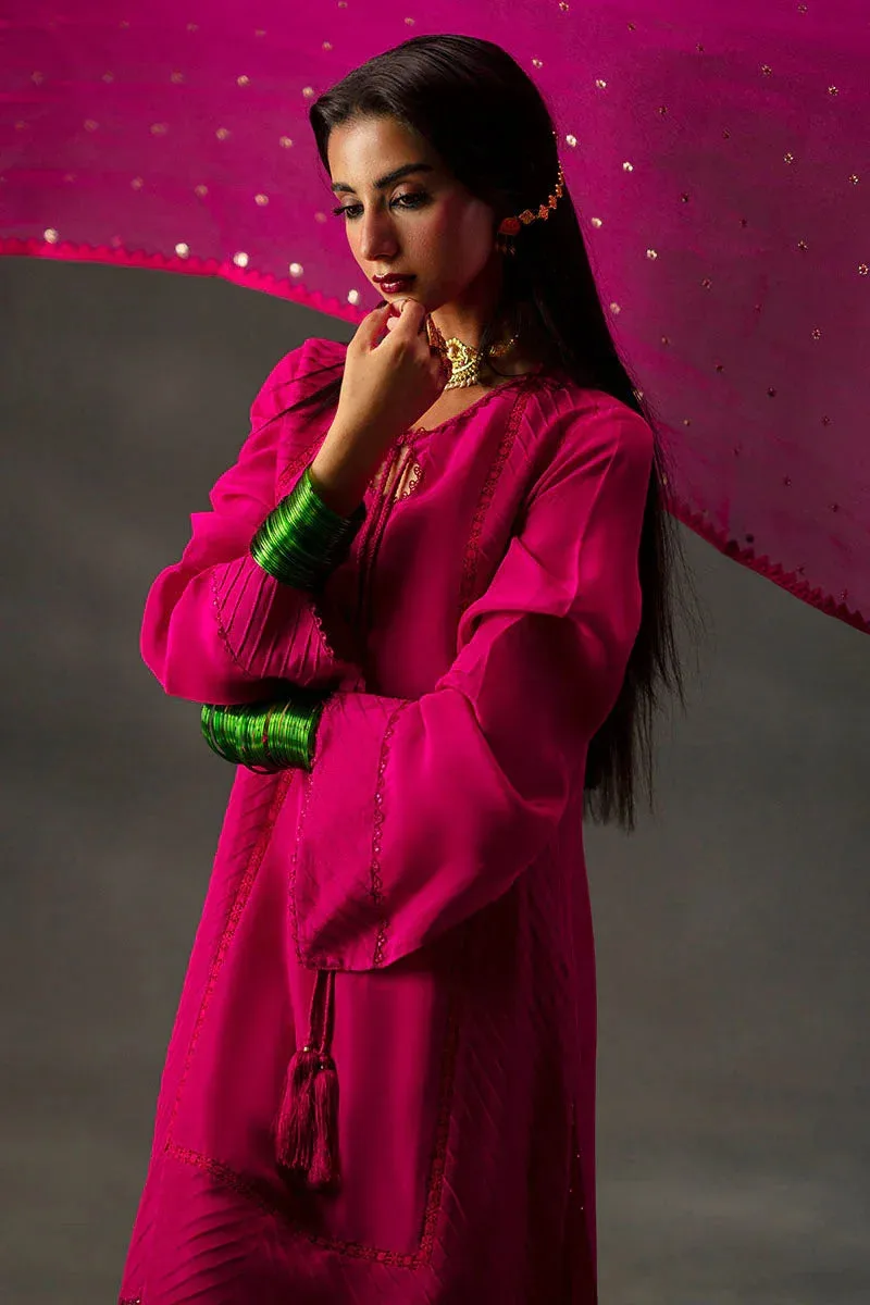 MNR Baano Summer Festive 25 hot pink Silk – view 2 – Poshaq