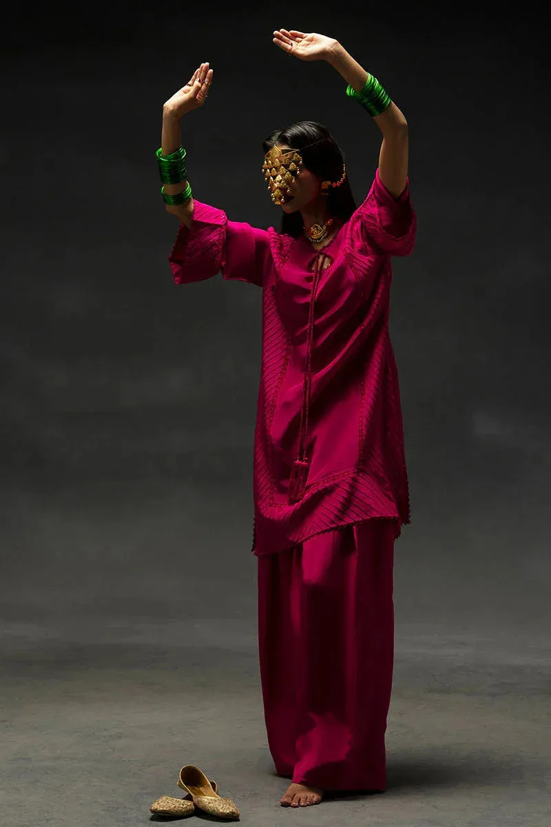 MNR Baano Summer Festive 25 hot pink Silk – view 3 – Poshaq