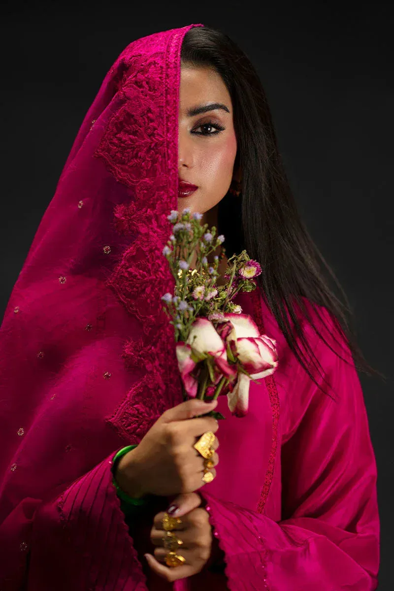 MNR Baano Summer Festive 25 hot pink Silk – view 4 – Poshaq
