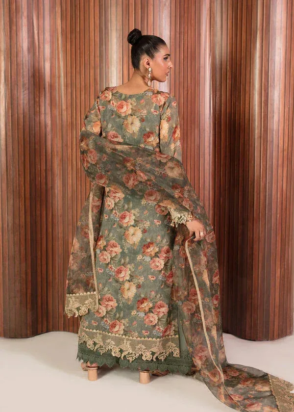 MNR Ankh Macholi Festive Edit Greenish Gray Raw Silk – view 2 – Poshaq