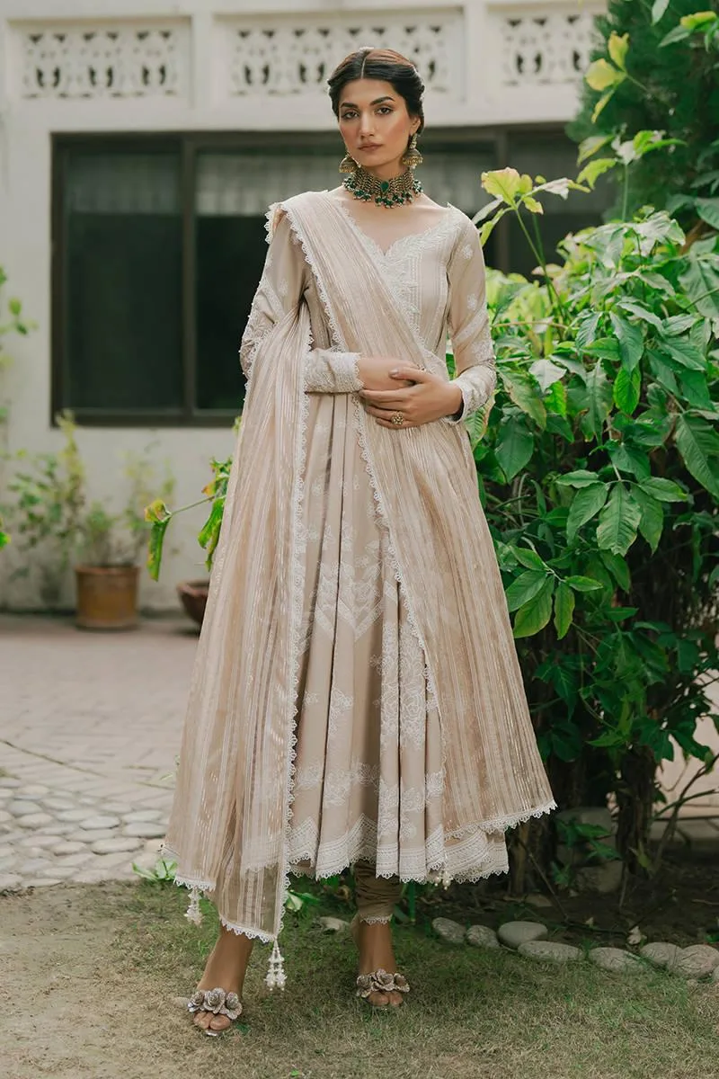 MNR Ashiyana Festive Eid Collection 25 Beige Organza – view 1 – Poshaq
