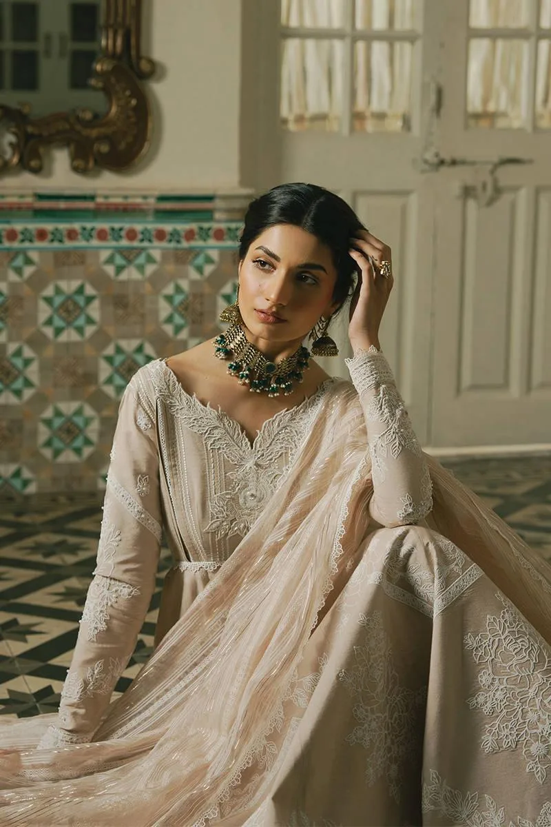 MNR Ashiyana Festive Eid Collection 25 Beige Organza – view 3 – Poshaq