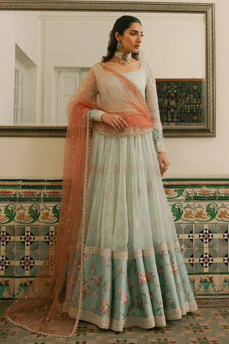 MNR Ashiyana Festive Eid Collection 25 Green Organza – view 4 – Poshaq