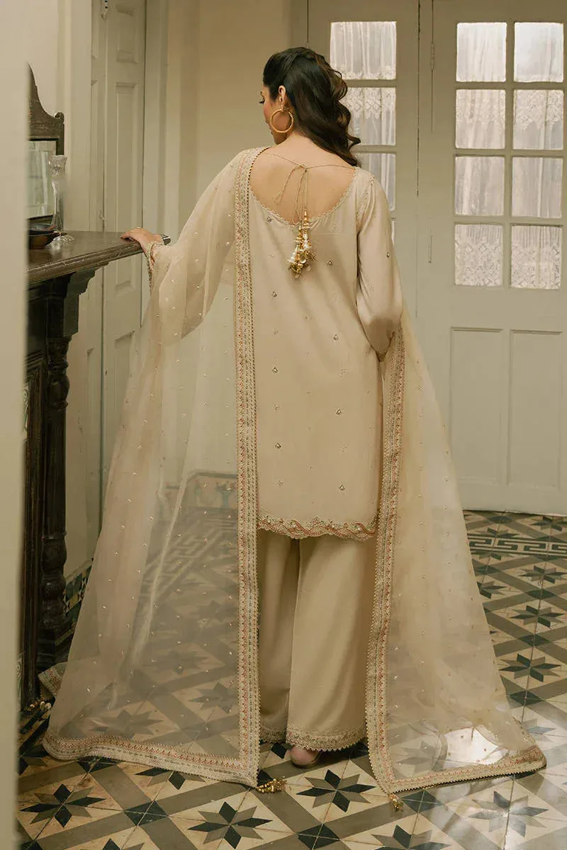 MNR Ashiyana Festive Eid Collection 25 Beige Organza – view 2 – Poshaq