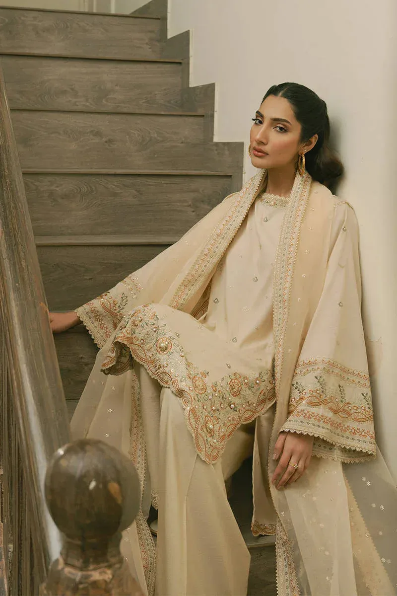 MNR Ashiyana Festive Eid Collection 25 Beige Organza – view 3 – Poshaq
