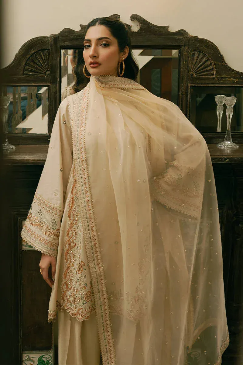 MNR Ashiyana Festive Eid Collection 25 Beige Organza – view 5 – Poshaq