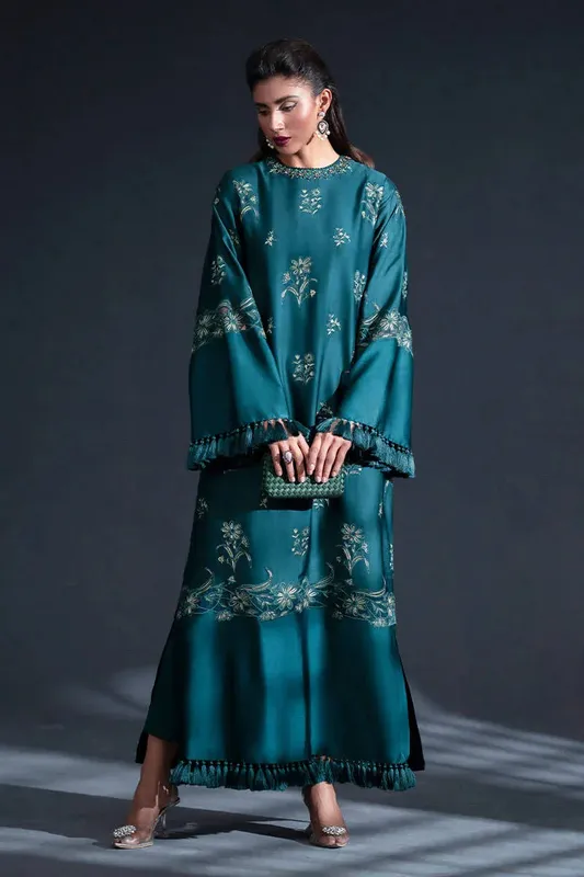 MNR Chai Coffee Luxury Pret Sea Green Satin – view 1 – Poshaq