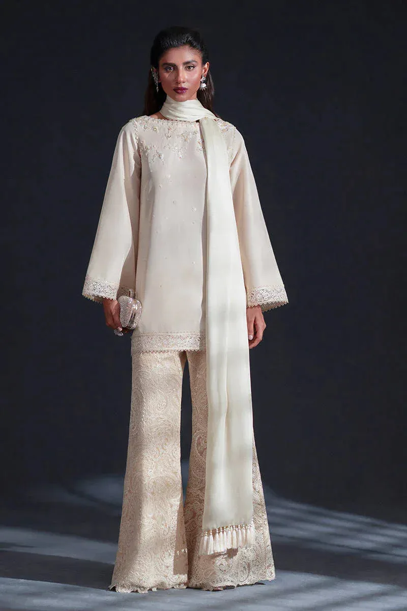 MNR Chai Coffee Luxury Pret Ivory Silk – view 1 – Poshaq