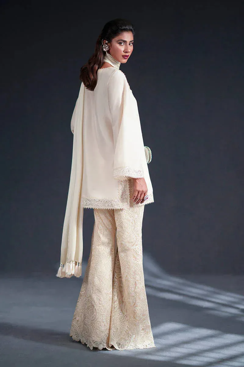 MNR Chai Coffee Luxury Pret Ivory Silk – view 2 – Poshaq