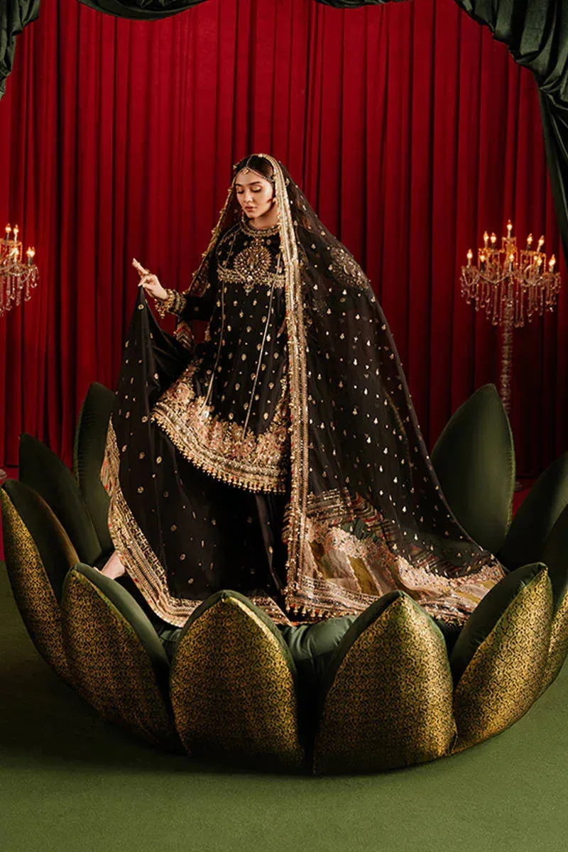 MNR Zarlish Festive Formals Black Organza – view 3 – Poshaq