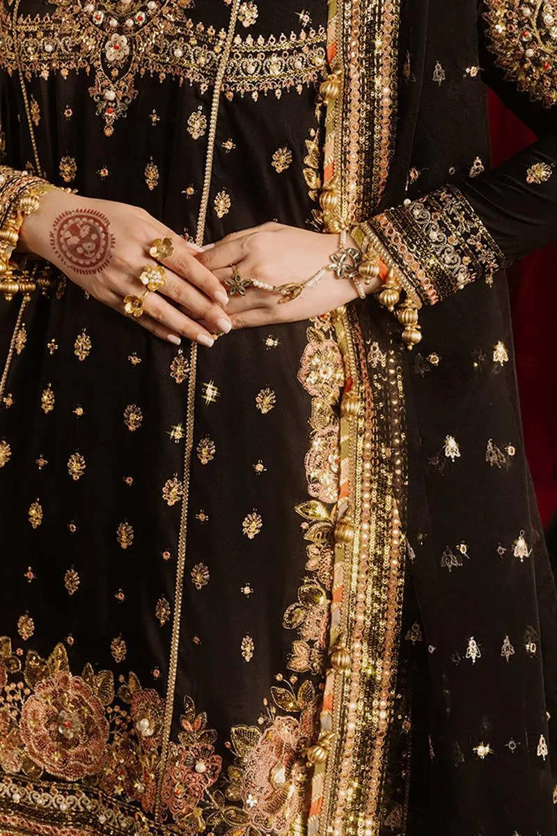MNR Zarlish Festive Formals Black Organza – view 4 – Poshaq