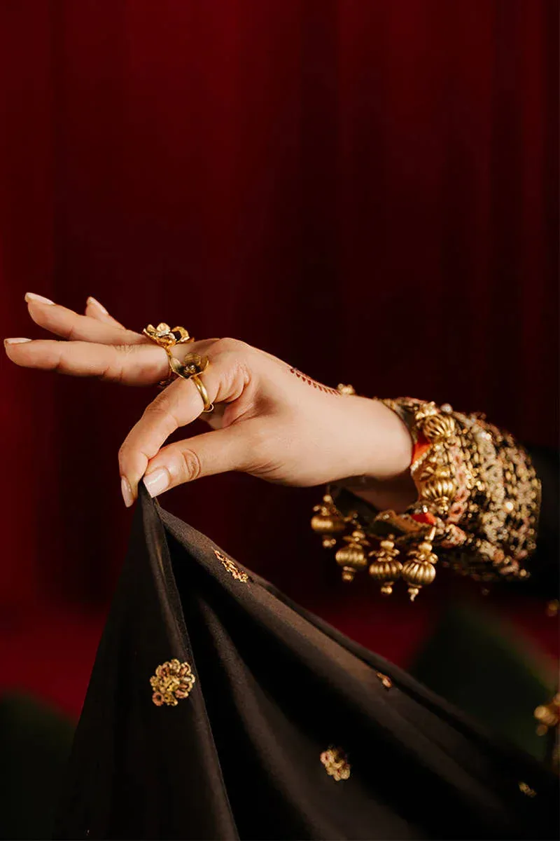 MNR Zarlish Festive Formals Black Organza – view 5 – Poshaq