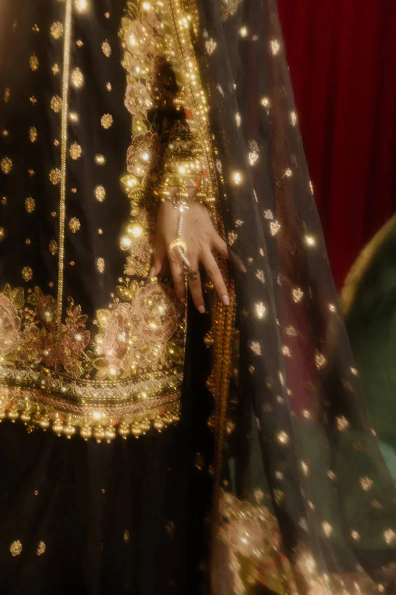 MNR Zarlish Festive Formals Black Organza – view 8 – Poshaq