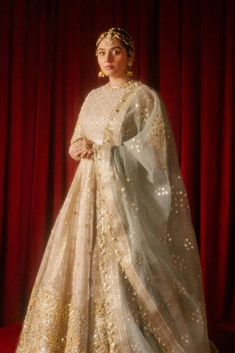 MNR Zarlish Festive Formals Beige Organza – view 5 – Poshaq