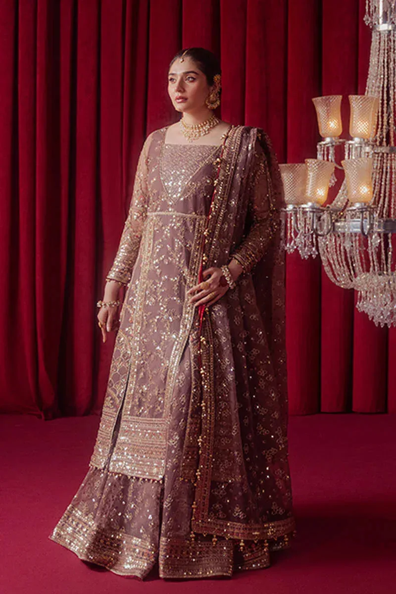 MNR Zarlish Festive Formals Lilac Gray Organza – view 1 – Poshaq