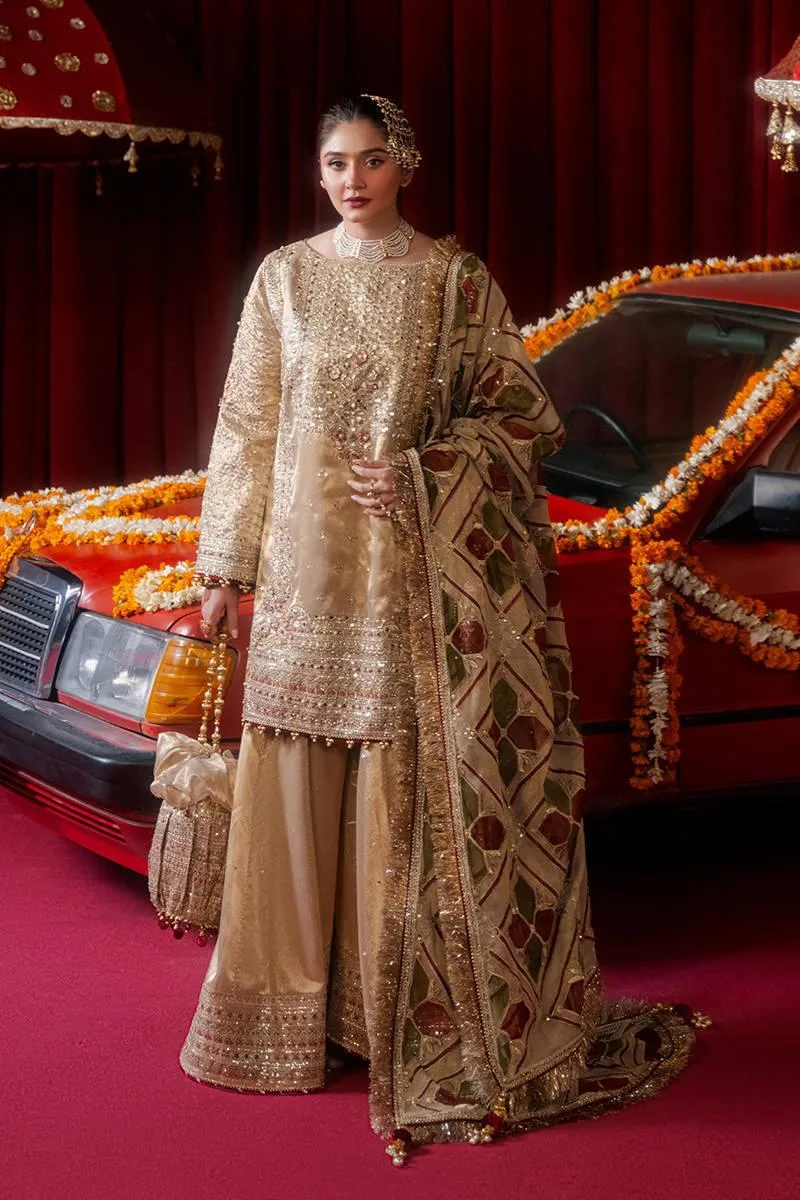 MNR Zarlish Festive Formals Gold Organza – view 1 – Poshaq