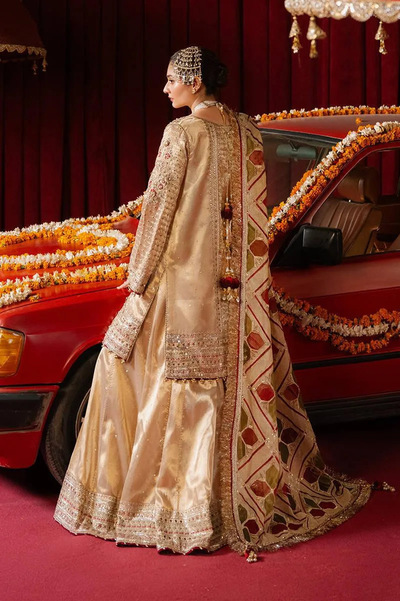 MNR Zarlish Festive Formals Gold Organza – view 2 – Poshaq