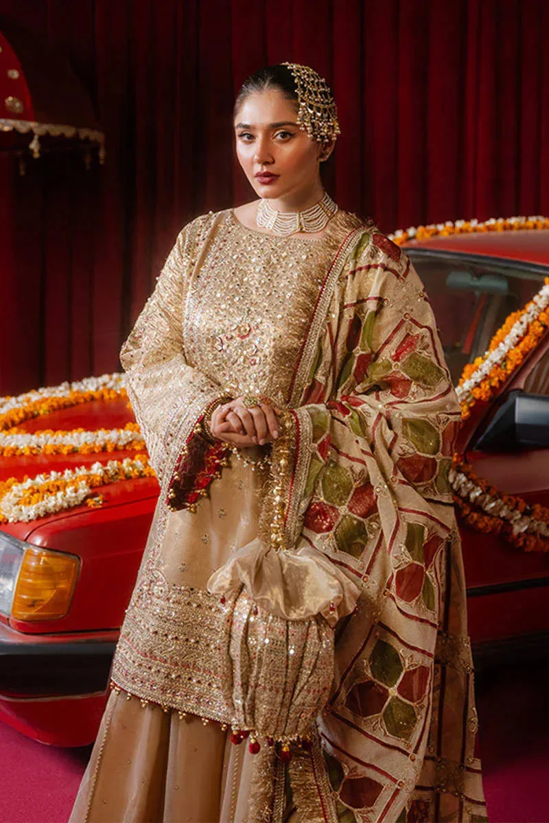 MNR Zarlish Festive Formals Gold Organza – view 3 – Poshaq
